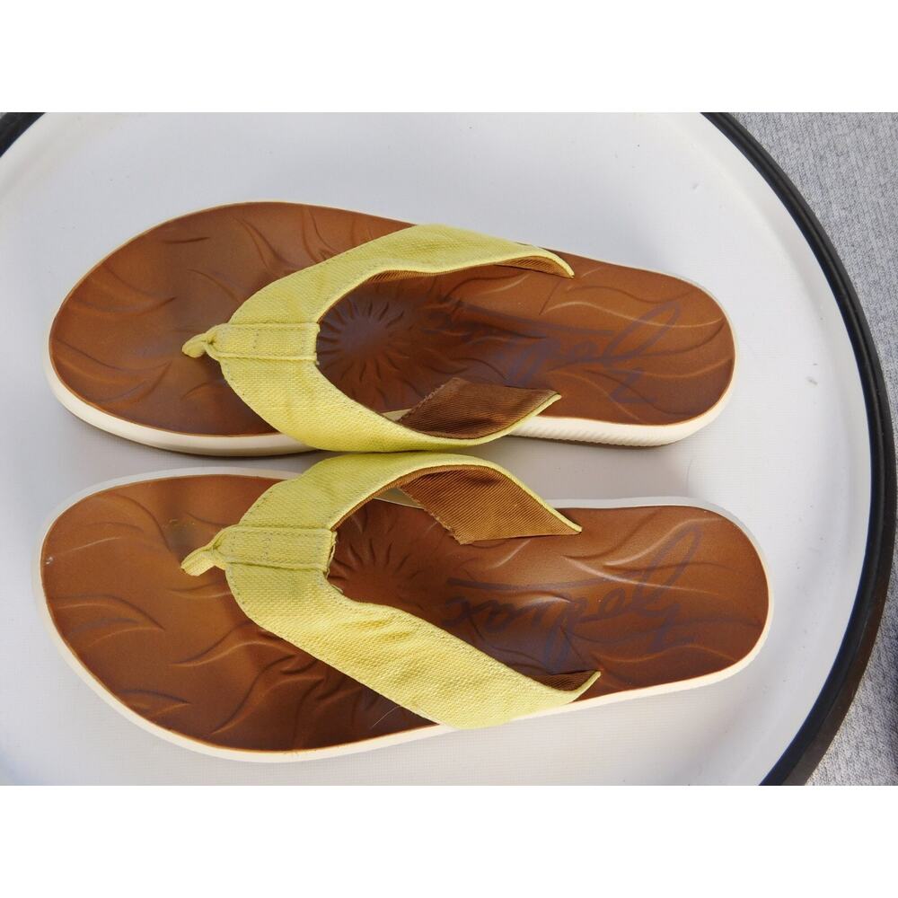 Zodiac Flip Flops Sandals Yellow & White Women's Size 7.5 "Sunny" - Picture 7 of 9
